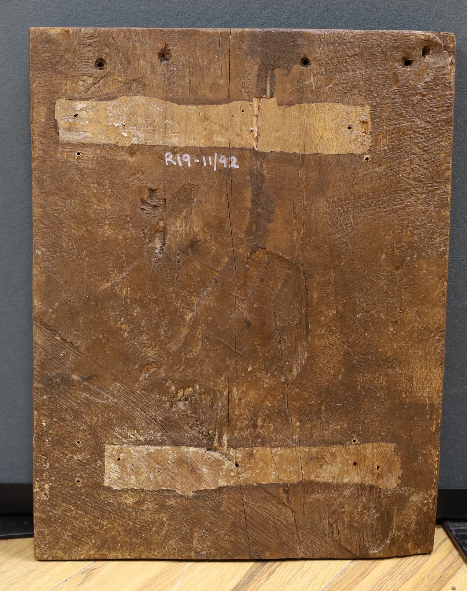 Eastern European School, tempera on panel, Icon of the Virgin and child, 36 x 28cm